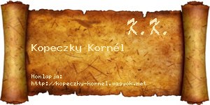 Kopeczky Kornél névjegykártya