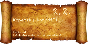 Kopeczky Kornél névjegykártya