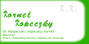 kornel kopeczky business card